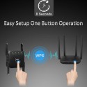 Amplificator Semnal Retea Wireless, WiFi, transmisie 300Mbps-1200Mbps, Retea 2.4 GHz-5GHz, 4 antene externe, negru