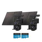 Pachet 2 X Camera de supraveghere 4G cu panou solar , ZOOM optic , dual lens