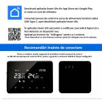 Termostat de ambient inteligent, WI-FI, Controlat Prin Internet/Smartphone, RF Wireless, Pentru Controlul Temperaturii Ambientale, Negru